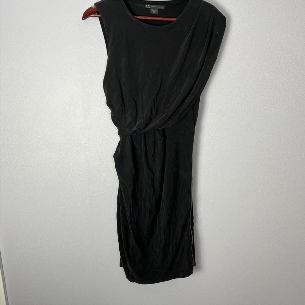 Armani Exchange asymtrical Dress in Charcoal gray
